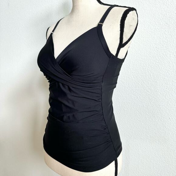 Calvin Klein Black Ruched Tummy Control Tankini Top Women's XS NWT - Picture 5 of 8